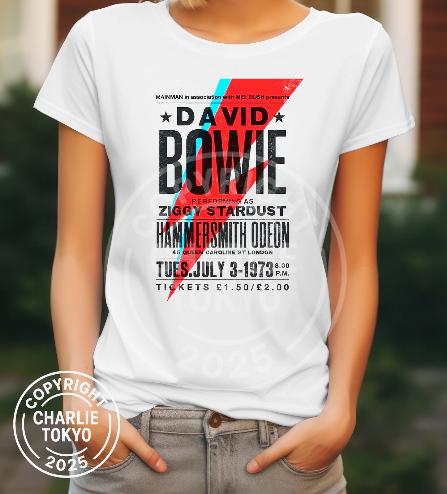 David Bowie Hammersmith Odeon Homage Ziggy Stardust Concert Women's T-Shirt