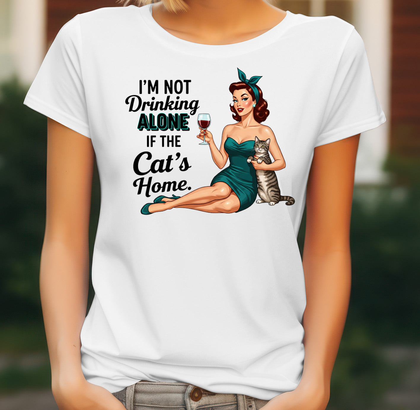 Cat Lover Quote Women's T-Shirt on white women's T-shirt