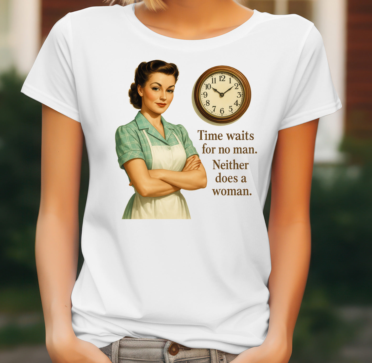 Feminist Quote Women's T-Shirt on white women's T-shirt