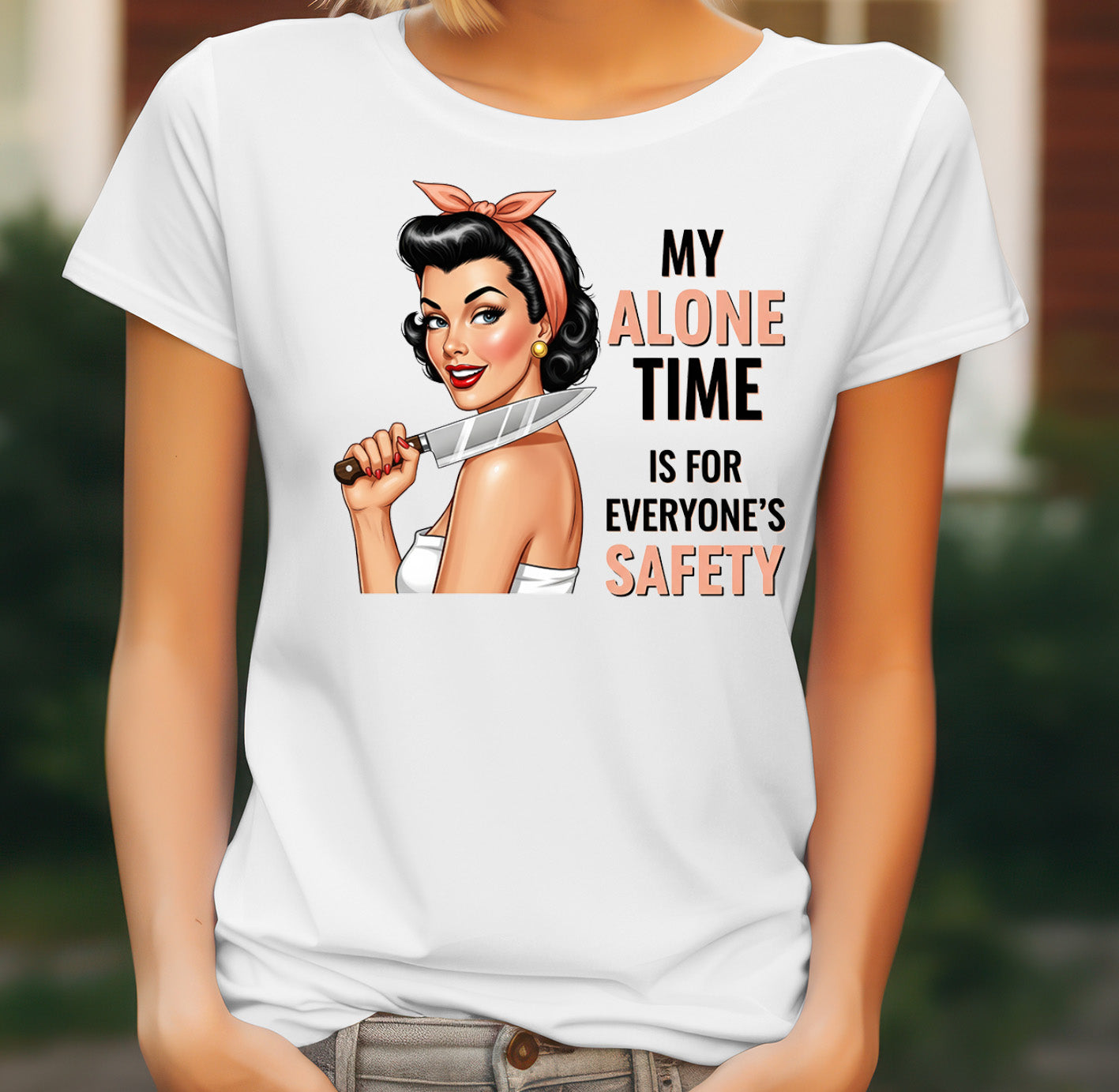 Rude Kitchen Quote Women's T-Shirt on white women's T-shirt
