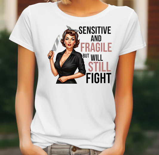 Strong Woman Quote Women's T-Shirt on white women's T-shirt