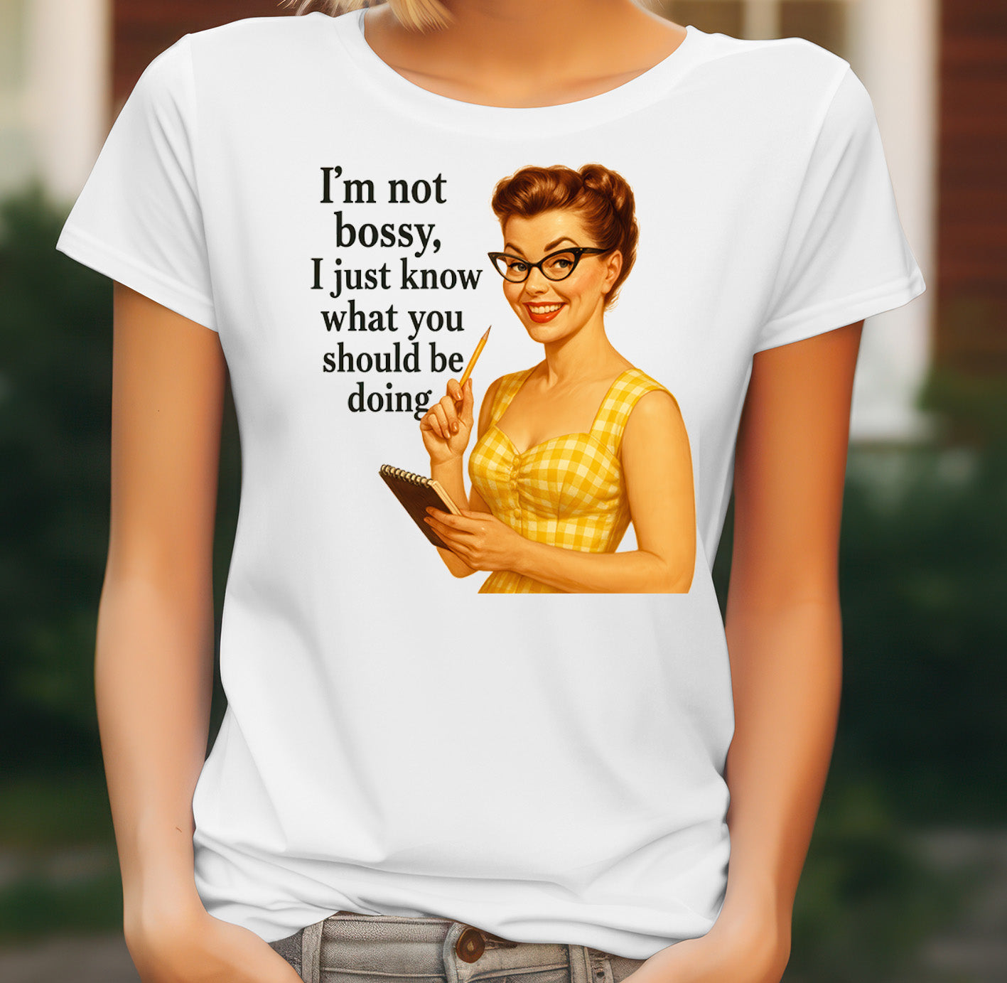 Boss Lady Quote Women's T-Shirt on white women's T-shirt