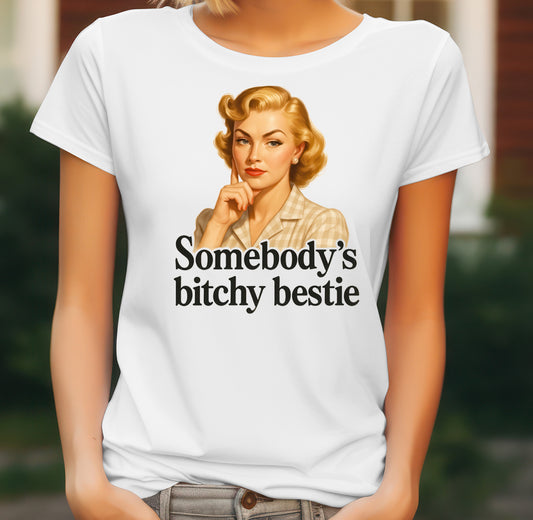 Bestie Quote Women's T-Shirt on white women's T-shirt